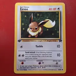 Eevee 55/82 Team Rocket Regular First Edition Pokemon Card Lp Quick Shipping - Image 1