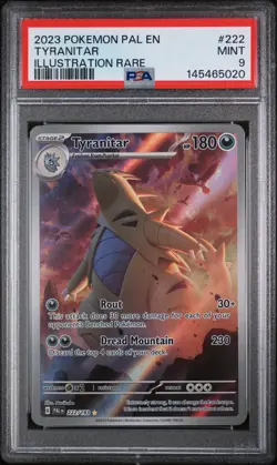 2023 POKEMON PAL EN-PALDEA EVOLVED ILLUSTRATION RARE #222 TYRANITAR PSA 9 - Image 1