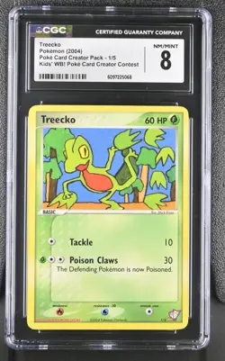 CGC 8 Treecko PokeCard Creator Pack Promo Kids WB Contest 1/5 Pokemon 2004 MINT - Image 1