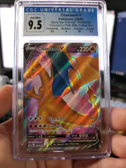 Pokemon Charizard V Champion's Path ETB Full Art Promo SWSH050 CGC 9.5 Gem Mint - Image 1