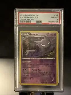 2016 Pokemon Xy Haunter - Reverse Foil Generations #34 - Psa Grade 8 - Image 2