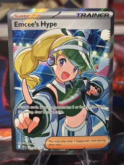 Pokemon 2025 SV Destined Rivals Emcee’s Hype 220/182 Ultra Rare Full Art NM - Image 1