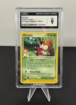 Pokemon TCG Wurmple 78/109 R&S: ex Ruby & Sapphire Non Holo 2003 CGC 9 [MINT] - Image 1