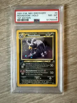 Pokemon Houndoom Neo Discovery 1st Edition Holo Rare #4 PSA 8 - Image 1