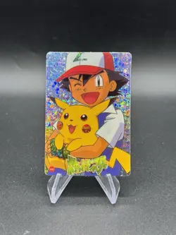 Pikachu Ash Holo Pokemon Vintage Pocket Monsters Vending Prism Sticker 103 - Image 1