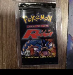 Empty Pokemon First Edition Team Rocket Set Booster Pack Art Only Gyarados - Image 1