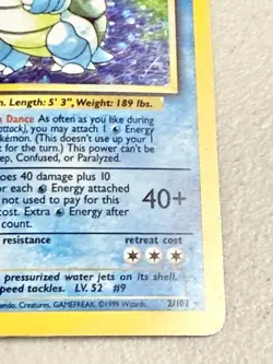 Blastoise 002/102 Base Set Holo Rare Pokemon TCG English - Image 4
