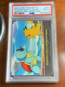 2000 Topps Pokemon TV #EP12 Here Comes the Squirtle Squad Series 2 PSA 8 NM-MT - Image 1
