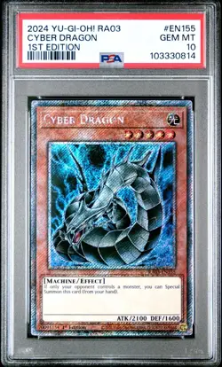 Cyber Dragon ALT ART - PSA 10 - RA03-EN155 - Platinum Secret Rare - Yugioh - Image 1