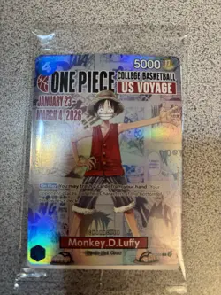 Monkey.D.Luffy College Basketball US Voyage P-055 One Piece Promotion Cards Foil - Image 1