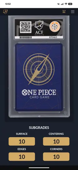 One Piece Monkey D Luffy OP10-118 SEC Alt Grade Ace 10 Perfect Subgrades PSA BGS - Image 4