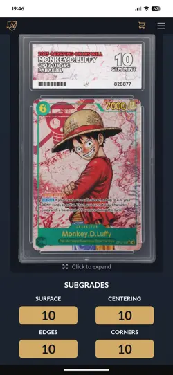 One Piece - Monkey.D.Luffy OP13-118 SEC Grade Ace 10 Perfect Subgrades PSA BGS - Image 3