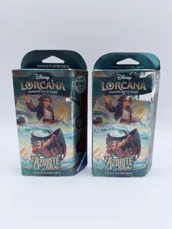 Disney Lorcana Azurite Sea Starter Deck Amber and Ruby Lot Of 2 Sealed New - Image 1