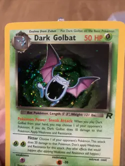 Dark Golbat 7/82 NM Condition 1999 TCG Pokemon Card w/ Perfect Swirl on Foot - Image 2