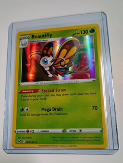 2022 Pokemon TCG Beautifly Lost Origin Hologram Rare 008/196 Holo Card Game + - Image 1