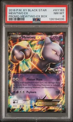 Mewtwo EX XY183 PSA 8 NM Holo Mewtwo Ex Box Promo Pokemon Card 🔥🔥 - Image 1