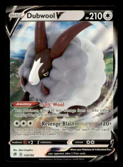 Dubwool V Ultra Rare SWSH02: Rebel Clash 153/192 NM Pokemon - Image 1