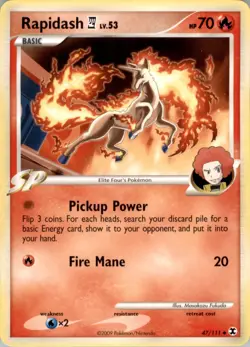 Rapidash E4 Uncommon Rising Rivals 47/111 LP Pokemon - Image 1