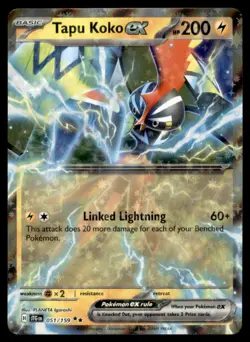 Tapu Koko ex Double Rare SV09: Journey Together 051/159 NM Pokemon - Image 1