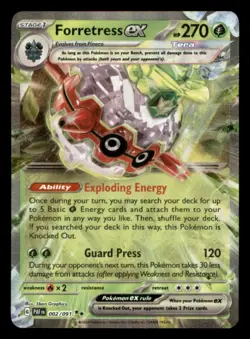 Forretress ex Double Rare SV: Paldean Fates 002/091 NM Pokemon - Image 1