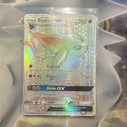 Pokemon Espeon GX Secret Rare Full Art Holo 152/149 SM Base set - Image 1