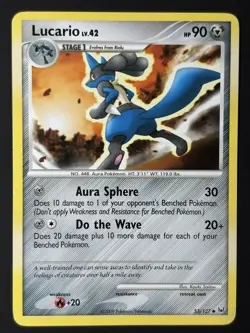 Pokemon Lucario 53/127 Platinum Common HP Pokemon TCG - Image 1