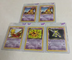 Abra Kadabra Dark Alakazam Team Rocket WOTC 1st Edition Base Set Lot Pokemon - Image 1