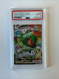 Pokemon TCG Crown Zenith Rayquaza VMAX 101/159 PSA 10 - Image 1