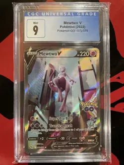Mewtwo V (Alternate Full Art) 072/078 Pokemon GO Holo Ultra Rare 2022 CGC 9 MINT - Image 1