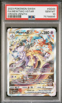 2023 Pokemon Crown Zenith Mewtwo Vstar Full Art #GG44 PSA 10 Galarian Gallery - Image 1