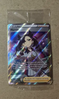 2021 Pokemon Marnie Trainer Holo Black Star Promo SWSH121 Sealed - Image 1