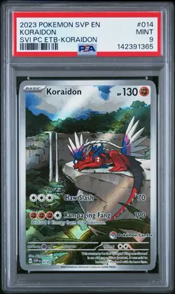 2023 POKEMON SVP SCARLET & VIOLET POKEMON CENTER ETB PROMO #014 KORAIDON PSA 9 - Image 1