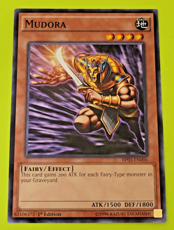 Yu-Gi-oh Mudora 1st Edition Shatterfoil Rare BP03-EN006 Nm - Image 1