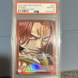 Bandai One Piece Shanks OP09-001 Alt Art Foil PSA 10 Emperors EN - Image 1