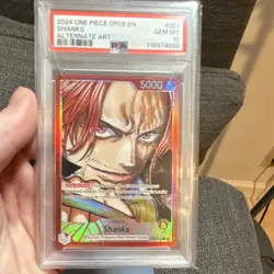 Bandai One Piece Shanks OP09-001 Alt Art Foil PSA 10 Emperors EN - Image 2