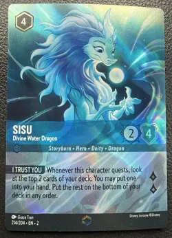 Raya and the Last Dragon Sisu Divine Water Dragon 214/204 Foil Lorcana TCG - Image 1