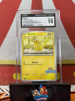 Pikachu - Black Star Promo 214 Illustration Contest 2024 Pokemon CGC Gem Mint 10 - Image 1