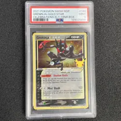 2021 Greninja Gold Star Pokemon TCG SWSH144 Celebrations ETB PSA 9 MINT Promo - Image 1
