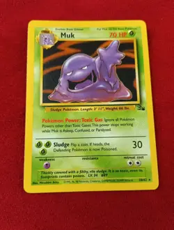 Pokemon Vintage Non-Holo Rare Muk 28/62 Fossil WotC 1999 Very Lightly Played - Image 1