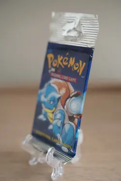 21.12g Pokemon Base Set Booster Pack Unlimited Blastoise WOTC TCG Vintage Sealed - Image 4