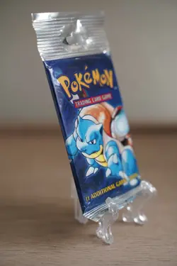 21.12g Pokemon Base Set Booster Pack Unlimited Blastoise WOTC TCG Vintage Sealed - Image 5