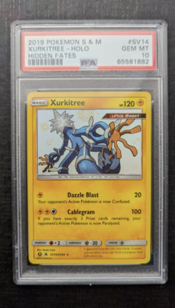 PSA 10 💎 GEM MINT 2019 POKEMON S&M XURKITREE SV14/SV94 HOLO RARE SHINY FATES - Image 1