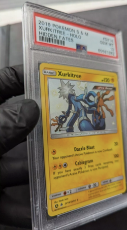 PSA 10 💎 GEM MINT 2019 POKEMON S&M XURKITREE SV14/SV94 HOLO RARE SHINY FATES - Image 3