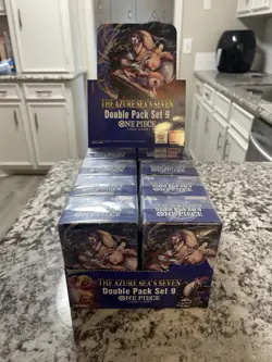 ONE PIECE TCG OP-14: The Azure Sea's Seven - Double Pack Set Vol. 9 *Lot Of 8* - Image 1