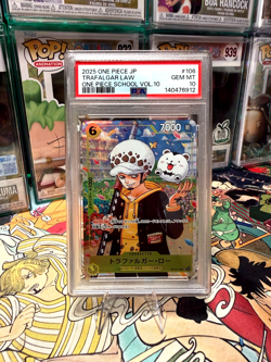 PSA 10 One Piece School Vol.10 Promo One Piece Trafalgar Law OP12-106 Japanese - Image 1