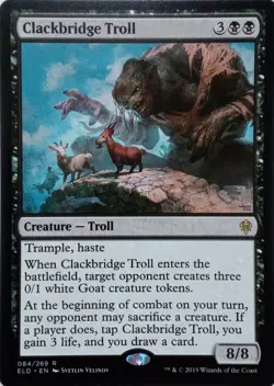 084/269 CLACKBRIDGE TROLL RARE THRONE OF ELDRAINE MTG CARD - Image 1