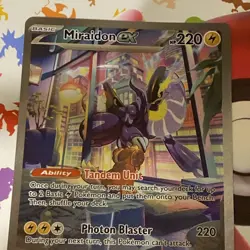 Pokemon TCG Miraidon EX Scarlet Violet Holo Rare Card 244/198 Base Set - Image 3