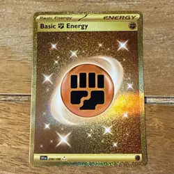 Pokemon TCG Scarlet & Violet Holo Rare Basic Fighting Energy Gold Card 258/198 - Image 1