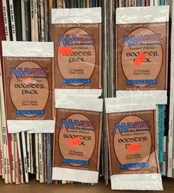 5 Empty MTG Magic the Gathering Revised Edition Booster Packs Wrapper DECKMASTER - Image 1