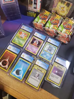 1st Ed German CGC Pristine 10 Pokemon Base Energy Poliwhirl Trainer Nidorino Lot - Image 1